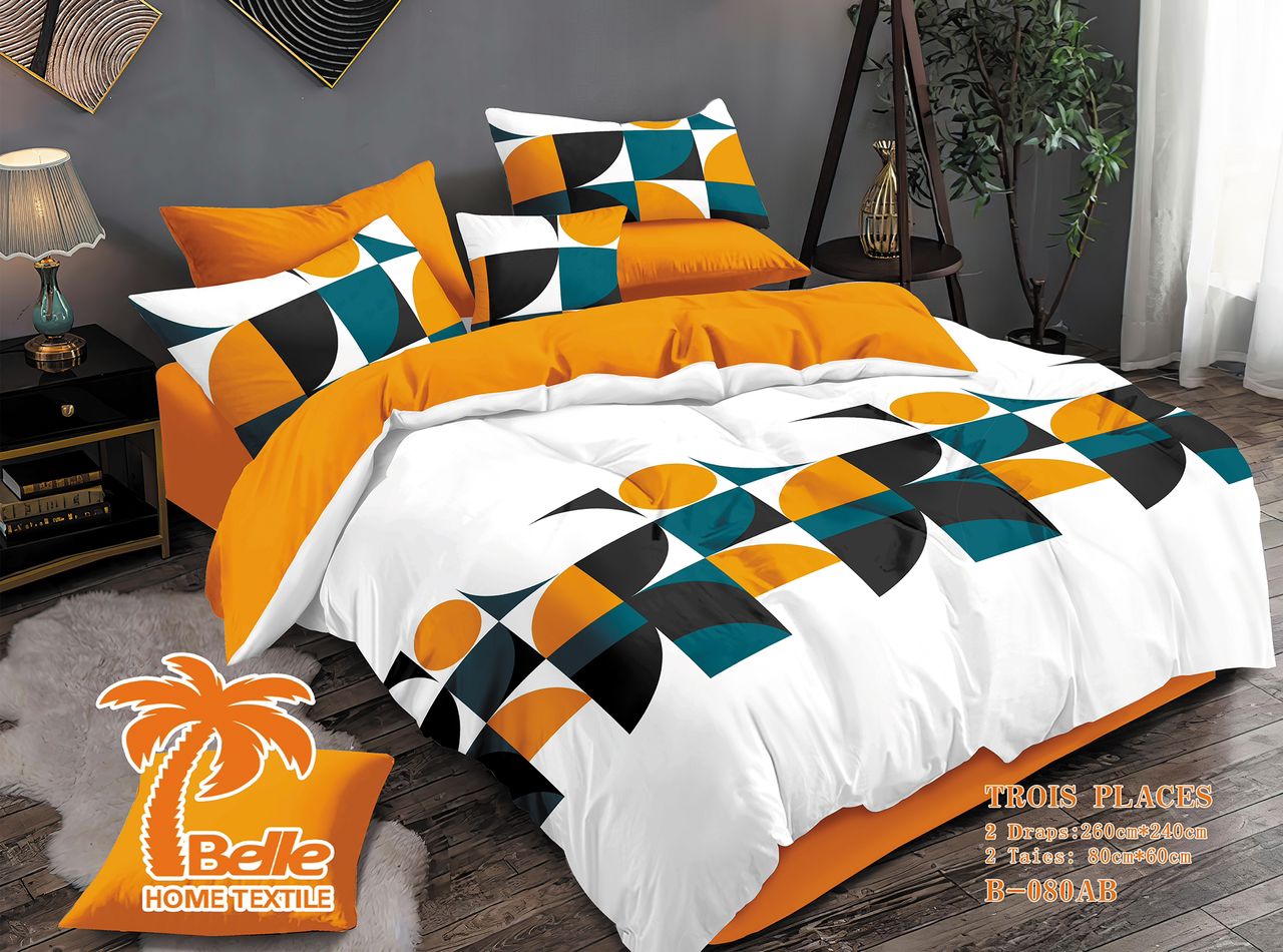 Drap + couverture + 02 taies d’oreiller