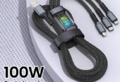Câble de Charge Rapide 3 en 1 – 100W