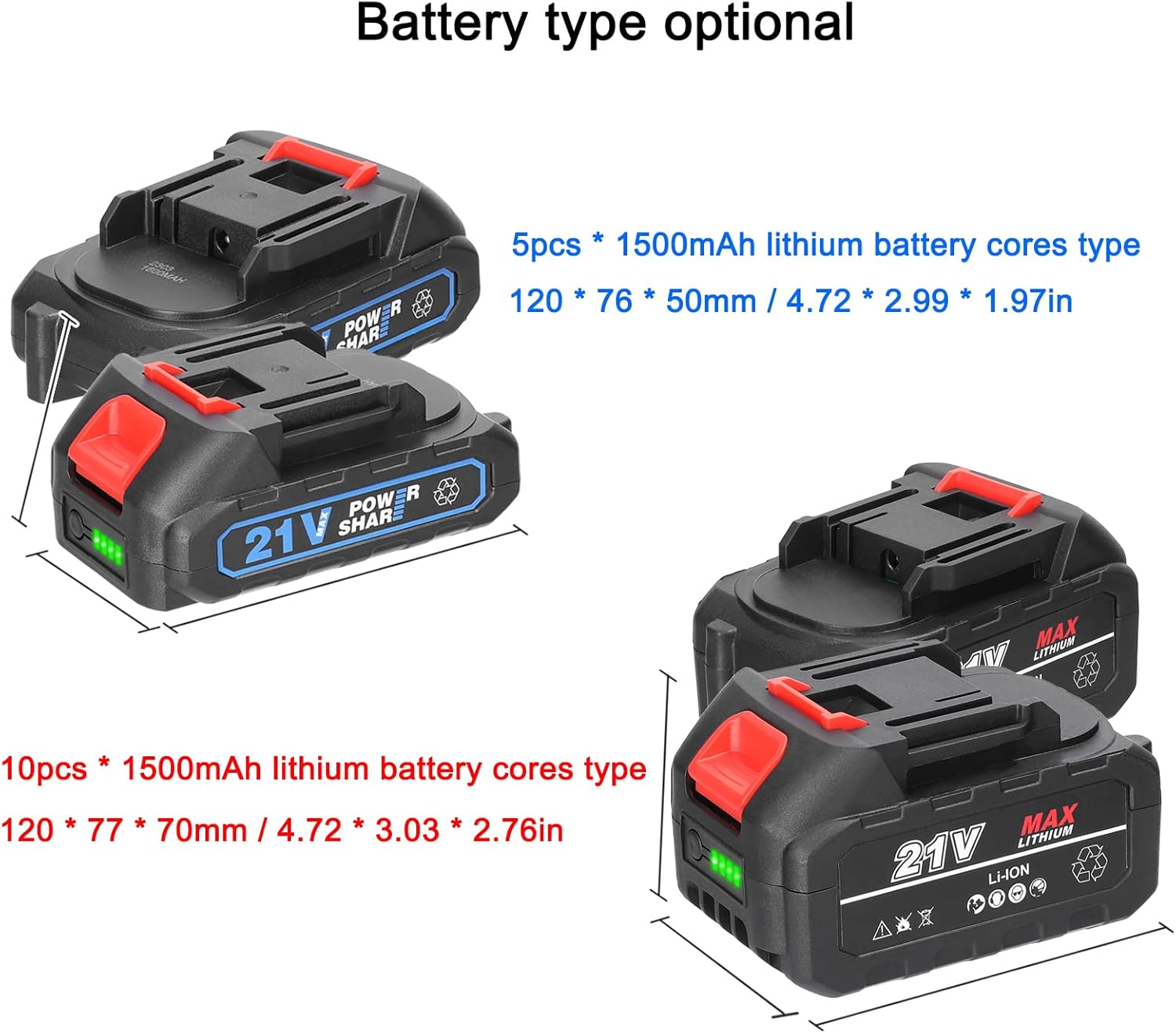 Batterie au Lithium Rechargeable 21 V