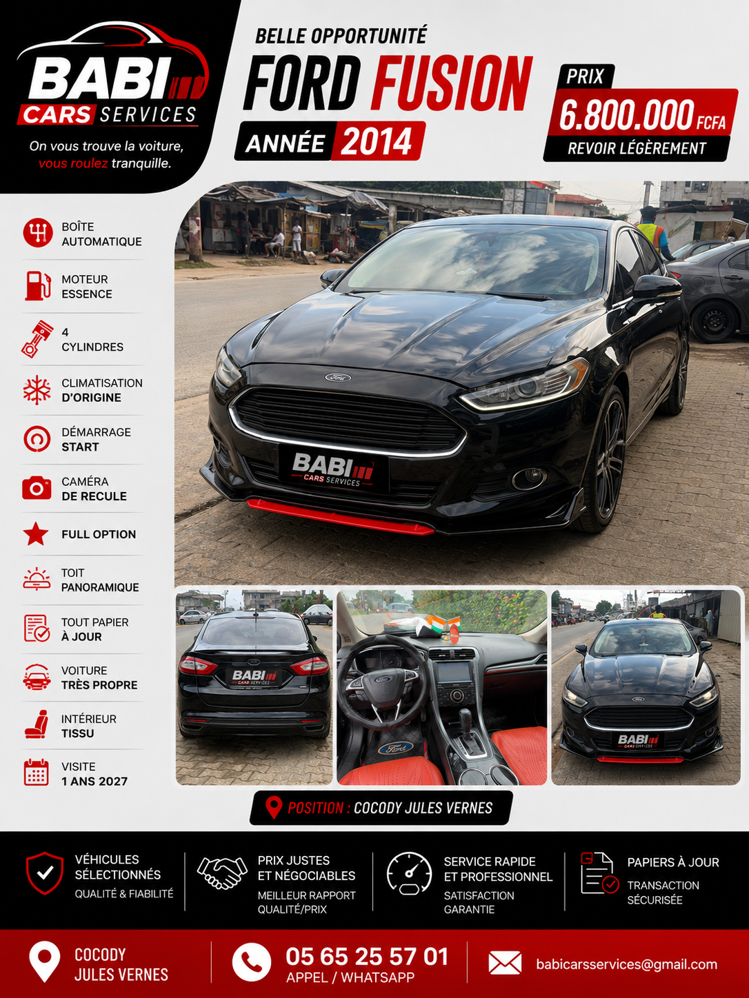 BELLE OPPORTUNITÉ FORD FUSION ANNÉE 2014